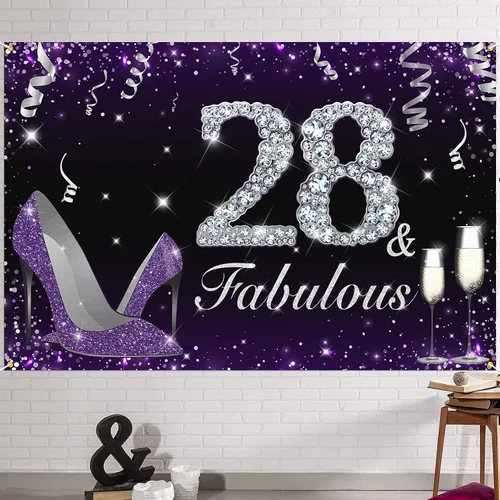Miniatura 12 de HAMIGAR Fabuloso telón de fondo de cumpleaños tacones altos morados