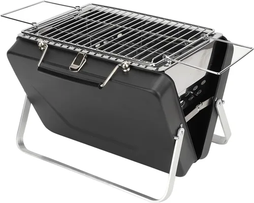 Alomejor Parrilla portátil de carbón para barbacoa, portátil, portátil, portátil, parrilla, malla de alambre, herramientas para acampar al aire