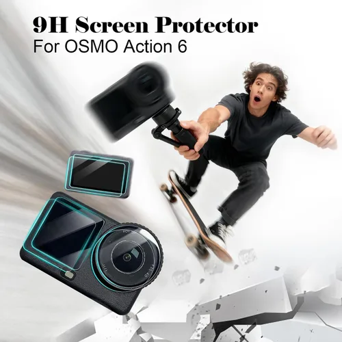 Miniatura 3 de Protector de pantalla de lente para DJI Osmo Action 6, accesorios con kit de instalación de alineación automática (paquete de 3), protector