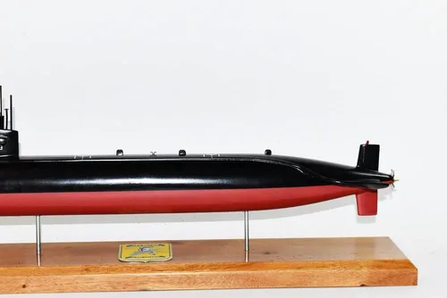 Miniatura 4 de USS Pollack SSN-603 Modelo submarino, Marina de los EE. UU., Modelo a escala, caoba, clase de permiso
