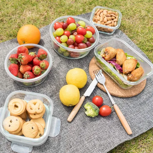 Miniatura 7 de Bayco Contenedores de vidrio para almacenamiento de alimentos, 24 unidades, cajas herméticas Bento para preparación de comidas, a prueba de fugas