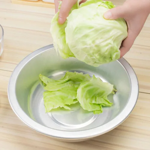 Miniatura 6 de BESTonZON Lavabo de aluminio olla de sopa frutas y verduras lavado espesar cocina olla multiusos lavabo mezclador bol versátil