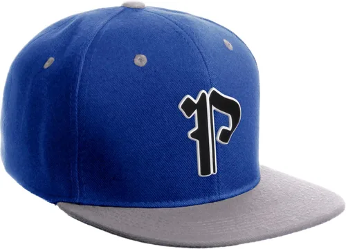 Miniatura 1664 de Daxton Gorra clásica con visera de billete plano con letras del alfabeto inglés antiguo de la A a la Z