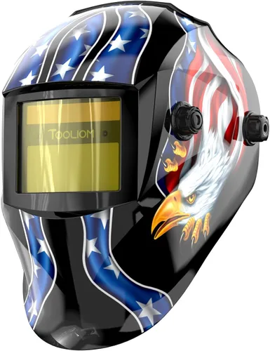 Miniatura 9 de TOOLIOM - Casco de soldadura con oscurecimiento automático, funciona con energía solar, con rango de sombra ajustable 4/9-13 para capucha
