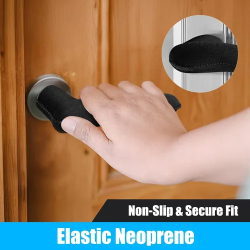 Miniatura 5 de 5 fundas para manijas de puerta, protectores de pomo antiquemaduras y anticongelante, cojín de goma de neopreno elástico para manijas de frío/calor