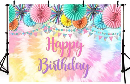 Miniatura 2 de MEHOFOND Telón de fondo de fotos de cumpleaños con diseño de teñido anudado, decoración de fiesta mexicana para niñas, decoración de fiesta
