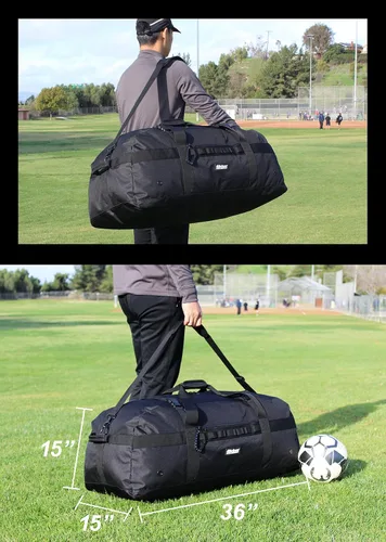 Miniatura 2 de Fitdom Bolsa de viaje de equipo deportivo extra grande de alta resistencia con hombro ajustable y correas de compresión Perfecto para entrenadores