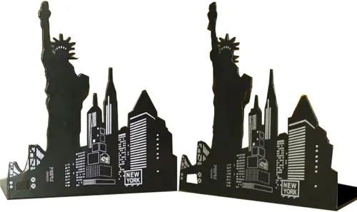 Miniatura 10 de Famoso monumento de Europa y América, sujetalibros decorativos de metal de hierro, organizador de libros para biblioteca, escuela, oficina, hogar