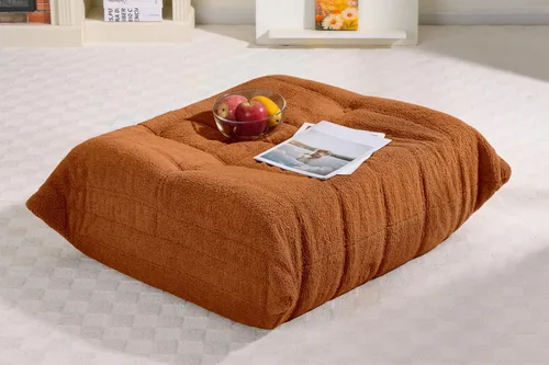 Miniatura 71 de Puf para adultos, silla puf grande, sillón con relleno de espuma viscoelástica para el hogar, apartamento o sala de juegos, gris afelpado Felpa gris