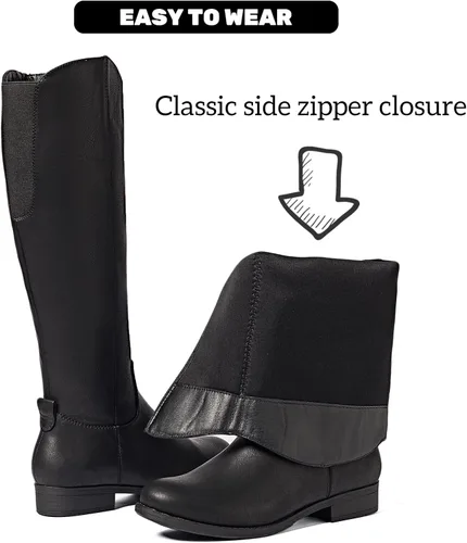 Miniatura 2 de Botas altas hasta la rodilla para mujer, elegantes y cómodas, con punta redonda, cierre de cremallera lateral, para otoño e invierno para mujer