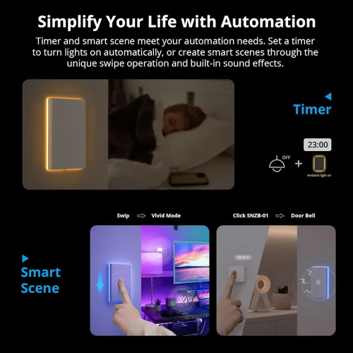 Miniatura 3 de SONOFF Interruptor de luz inteligente, interruptor WiFi de 2.4 GHz, requiere cable neutro, control de voz con Alexa y Google Home, botón táctil