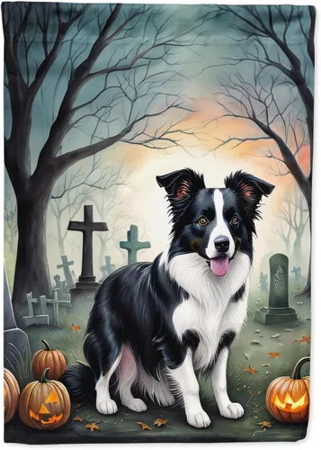 Caroline's Treasures DAC2018GF Bandera de jardín de Halloween espeluznante bandera de buzón de bandera decorativa para patio exterior, patio, obras