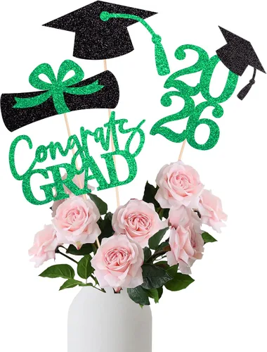 Miniatura 15 de 16 piezas de decoración de graduación para la clase de 2026, centros de mesa de felicitaciones de graduación 2026, decoración de mesa 2026, Azul