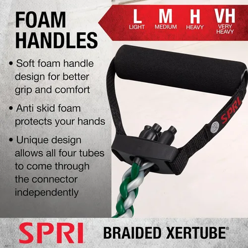 Miniatura 4 de SPRI Xertube, cuerdas trenzadas para ejercicios con banda resistente