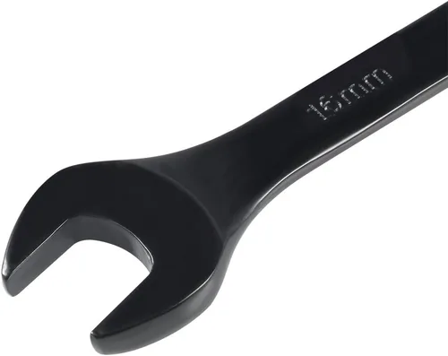Miniatura 5 de uxcell Llave combinada métrica de extremo abierto de 0.630 in y 12 puntos, revestimiento de electroforesis negra, Cr-V Negro