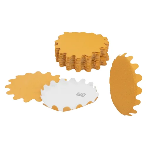Miniatura 7 de Keystone Flex Edge Gold - Discos de lijado de gancho y bucle de 1 pulgada, papel de arena ondulado para lijadoras de cuencos y accesorios de lijado