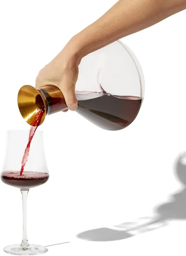 Miniatura 2 de RBT Decantador de vino prémium con colador de sedimentos y aireador integrado, jarra de cristal para mejorar el sabor y la claridad