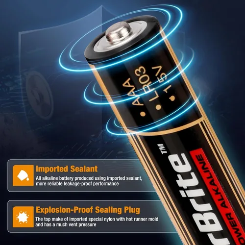 Miniatura 4 de EverBrite 64 pilas alcalinas de alto rendimiento, paquete de 32 pilas alcalinas AAA y 32 pilas alcalinas AA, pilas triple A y baterías dobles A