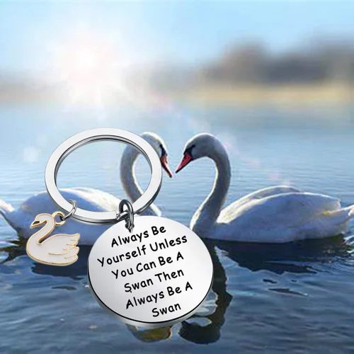 Miniatura 7 de ENSIANTH Llavero de cisne, regalo de cisne, diseño de cisne, regalo inspirador, joyería positiva de animales