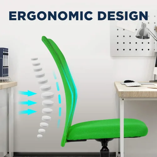 Miniatura 3 de Silla de oficina en casa de malla sin brazos, ergonómica, ejecutiva, ajustable, respaldo medio para mujer, pequeño, moderno, giratorio, escritorio