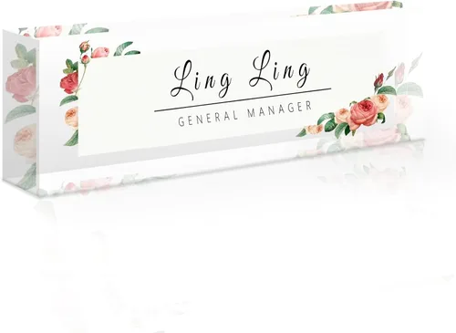 Miniatura 24 de Placa de nombre de escritorio personalizada, placa de identificación acrílica, placas de identificación grabadas personalizadas con logotipo/foto
