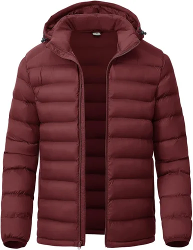 Miniatura 10 de YSENTO Men's Down Alternative Jackets Lightweight Water-Resistant Winter Insulated Puffer Coat Detachable Hood