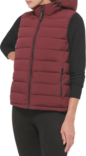 Miniatura 2 de Calvin Klein Chaleco acolchado de tela elástica con capucha para mujer