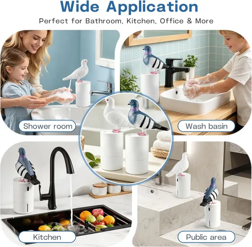 Miniatura 6 de Dispensador de Jabón de Espuma Bird of Peace - Divertido Lavamanos de Inducción de Caca de Paloma Dispensador Automático de Jabón para Cocina y Baño