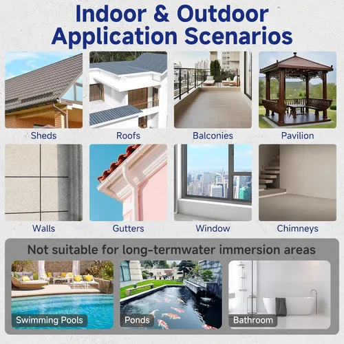 Miniatura 6 de Adhesivo impermeable transparente, sellador impermeable invisible de 17.5 onzas para techos, paredes, baño, ducha, alféizares de ventanas, pintura