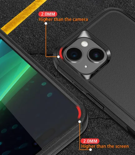 Miniatura 4 de Diverbox Funda para iPhone 15 [a prueba de golpes] [a prueba de caídas] [protector de pantalla de vidrio templado], funda de protección resistente