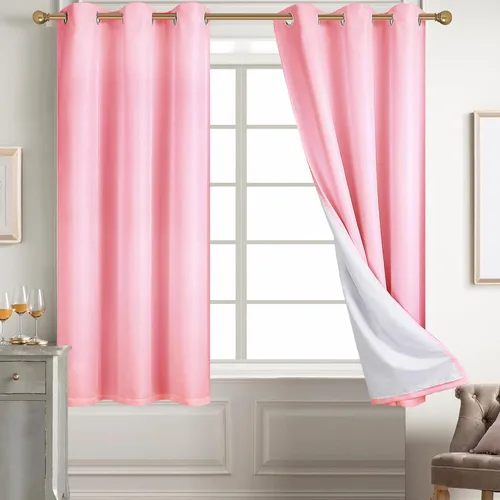 Miniatura 19 de Diraysid Cortinas 100% opacas de lino beige para dormitorio, con ojales, aislamiento térmico, cortinas de oscurecimiento de habitación