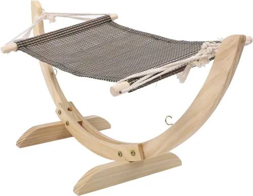 Miniatura 3 de Cat Hammock Bed, Elevated Comfortable Breathable Wooden Cat Bed, Raised with Removable Washable Cover for Indoor Cats Small Dogs Kittens