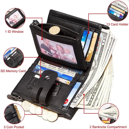 Miniatura 3 de bill heart Billetera BH0002-Cadena, Negro -, Compacto