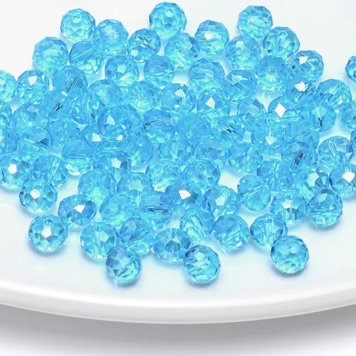 Miniatura 35 de 786 cuentas de cristal de 4 tamaños, cuentas de cristal Rondelle facetadas, cuentas de cristal Briolette, cuentas espaciadoras para pulseras, Ámbar