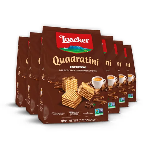 Miniatura 13 de Loacker Quadratini - Paquete grande de galletas de oblea variadas con sabor a frutas - Mezcla de limón, vainilla y yogur de frambuesa - Galletas