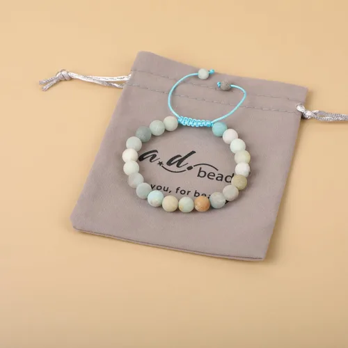 Miniatura 20 de AD Beads Pulseras de piedras preciosas unisex de 0.315 pulgadas (0.315 in), macramé curativo ajustable de 7 a 9 pulgadas Usa esta pulsera