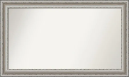 Miniatura 383 de Amanti Art Espejo de baño plateado para sobre el fregadero, 26 x 26 pulgadas, espejo cuadrado de plata antigua, marco de madera tradicional mediano