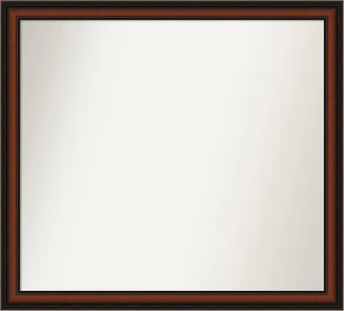 Miniatura 185 de Amanti Art Espejo de pared personalizado no biselado (24 x 27 pulgadas), marco estrecho de nogal chipre - varios tamaños personalizados - Espejo