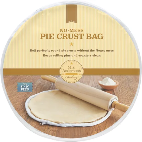 Mrs. Anderson's Baking Easy No-Mess Bolsa para Hacer Masa de Tarta, Sin BPA, Hace Masa de 11 Pulgadas para Tartas de 8 a 9 Pulgadas