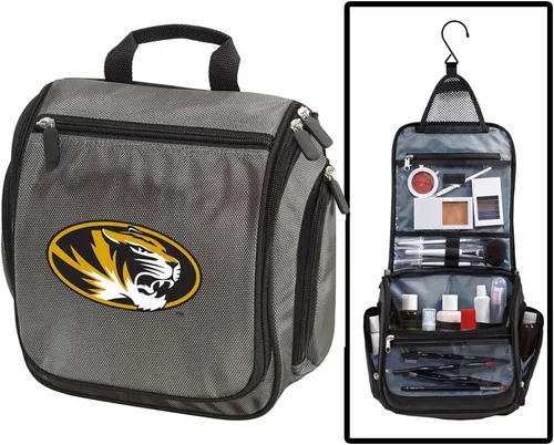 Miniatura 4 de Bolsas de aseo de la Universidad de Missouri o kit de afeitado Mizzou para hombres, bolsa de viaje colgante para la noche, Gris, Organizador