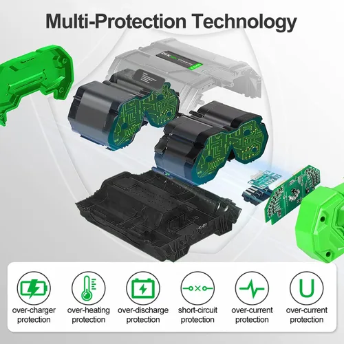 Miniatura 3 de DTK Paquete de 2 baterías de repuesto de 56 V para batería EGO 56V 5.0Ah compatible con baterías de iones de litio BA2800 BA4200T BA4200 BA1400