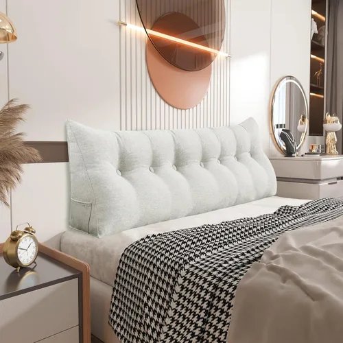 Miniatura 35 de Almohada de cuña pequeña para cabecero; almohada para leer, para sentarse en la cama, almohada triangular de respaldo para adultos, almohada