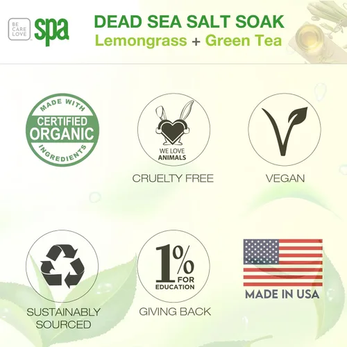 Miniatura 6 de BCL SPA Remojo de sal del mar muerto, hierba de limón + té verde, 16 onzas