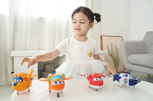 Miniatura 5 de Super Wings Paquete de 5 figuras de acción transformables Jett, Paul, Dizzy, Golden Boy y Sunny para niños preescolares de 3 a 5 años