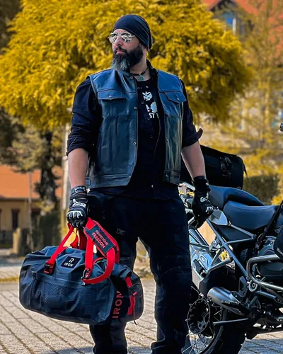 Miniatura 2 de BORLENI Bolsa de lona impermeable para motocicleta, bolsa trasera de equipaje con gran espacio de almacenamiento, cierre superior enrollable