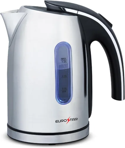 Miniatura 2 de EUROSTAR EKS12RD - Tetera eléctrica de acero inoxidable, 1,2 L, color rojo