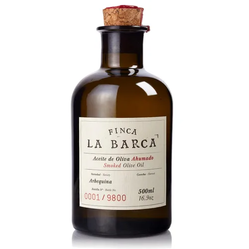 Miniatura 5 de Finca La Barca Arbequina Ahumada Aceite de Oliva Virgen Extra Extremadura España Ensalada de acabado y rociado, carne, sopa, pizza 8.45 Fl