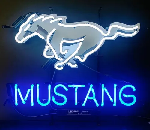 Letreros de neón para decoración de pared Sign Light Mustangs Man Cave Bar Pub Cerveza Regalo Lámpara de neón Tubos de vidrio de neón