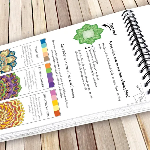 Miniatura 6 de ColorIt Mandalas Volumen IV Libro de colorear para adultos en espiral con 50 patrones de mandala para relajación y alivio del estrés - Incluye