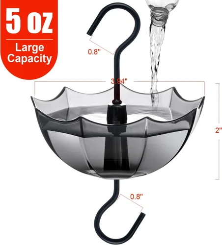 Miniatura 2 de Foso de hormigas para comedero de colibríes, 5 onzas, paquete de 4, protector de hormigas negro con gran capacidad